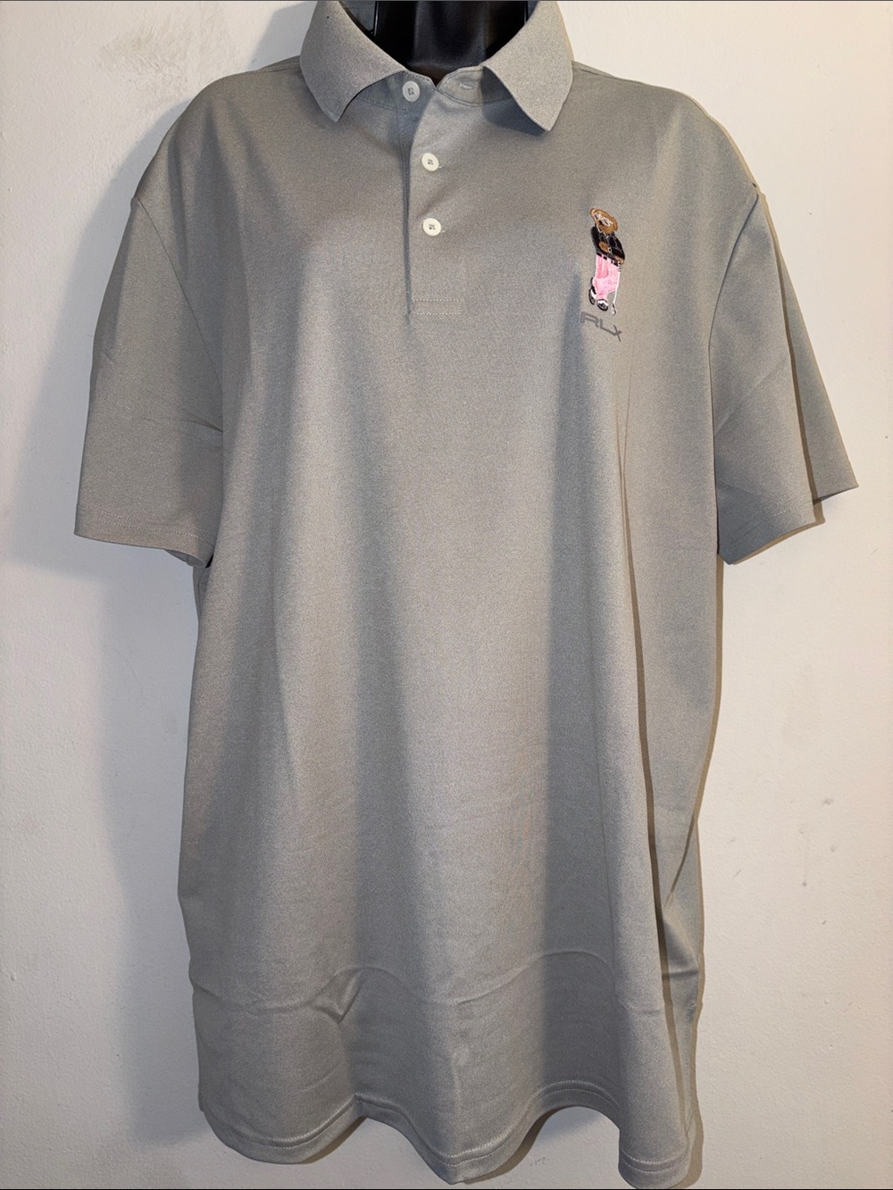 Polo by Ralph Lauren Light Gray Polo with Embroidered Bear